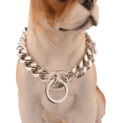 Top Quality 12mm Stainless Steel Dog Chain Collar Silver Slip Dog Collar For Large Dogs Dog Accessories Perro 10A