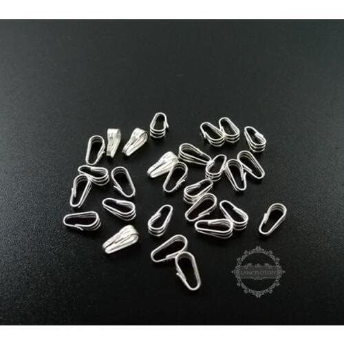 4*8MM 925 solid sterling silver pendant charm bail for pearl DIY supplies jewelry necklace findings 1532012