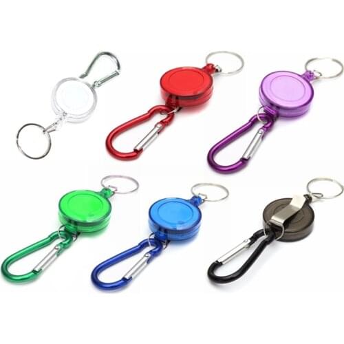 Hot Mulitifunctional Recoil Yoyo Ski Pass ID Card Holder Keyring Multicolor Badge Reel Retractable Keychain Key Chain Steel Cord