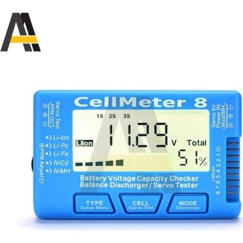 RC CellMeter-7/8 Digital Battery Capacity Checker LiFe Li-ion Nicd NiMH Battery Voltage Tester Checking CellMeter 8