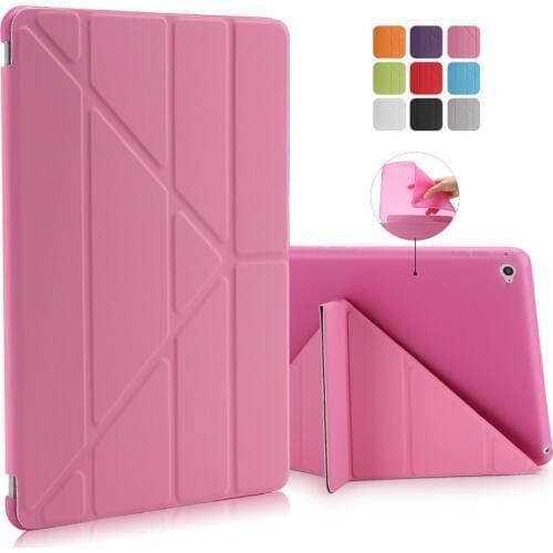 Silicone Soft Back Case for iPad 2 3 4 5 6 7 Mini 4 3 2 1 Multi-fold PU Leather Auto Wake Smart Cover for Apple iPad Pro 10.5