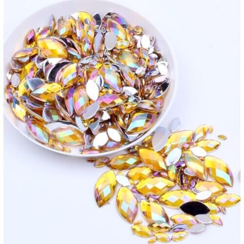 Nail Rhinestones 5x10mm 5000Pcs Acrylic Flatback Marquise Earth Facets AB colors Acrylic Rhinestone Strass High Shine Beads