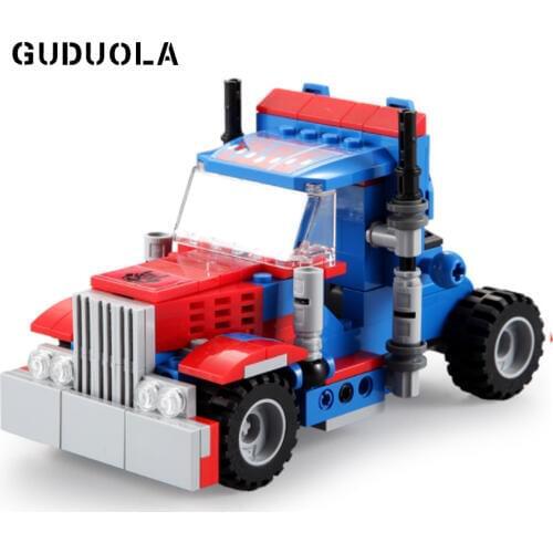 Pull Back Building Blocks Deformation Robot Skyreach Pillar Technic Car Racer Technic Bricks Education DIY Blocks for Children