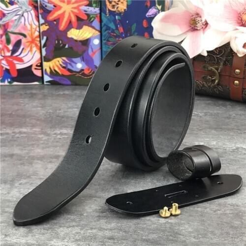 Top Thick Luxury Leather Belts Without Belt Buckles Ceinture Waist Belt For Pin Belt Buckle 95-125CM Belt Male SP04