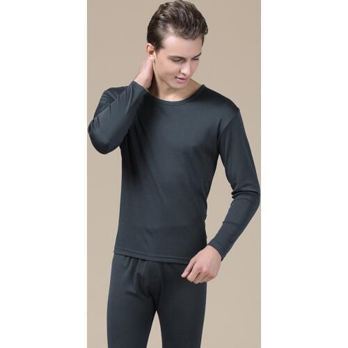 High-end Mens 90% Silk 10% Cashmere Underwear Set Silk Underwear Long Johns