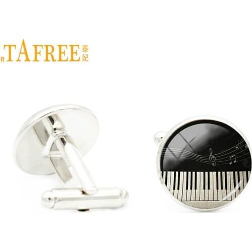 TAFREE vintage elegant Piano Score musician charms cufflinks fashion music fans band gifts cuff links men jewelry for dad A563