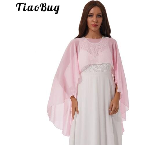 Women Chiffon High Low Shawl Wraps Soft Lightweight Cover Ups Womans Evening Capes Shrugs For Wedding Party Bridal Long Wraps