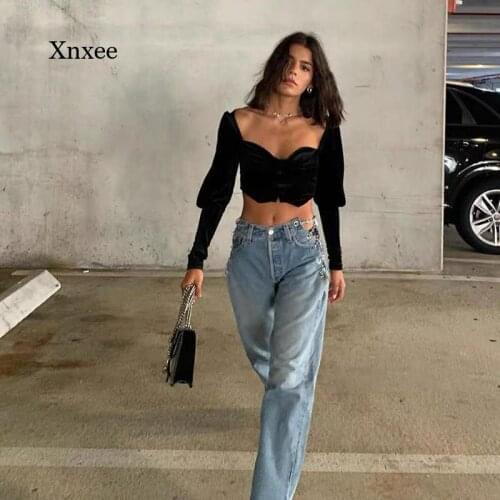 Summer Side Hollow Chain Patchwork Womens Jeans Straight High Waist Zipper Street Wear Casual Solid Color Bottoms