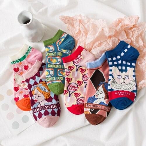2021 Spring Summer New Lolita CAT Woman Socks Tide Kawaii Preppy Style Harajuku Socks Woman