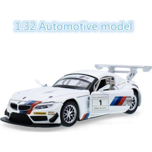 1:32 Metal Alloy Diecast Toy Car Z4 GTR Model Miniature Scale Model Sound & Light Emulation Electric Pull Back Car Gift For Boys