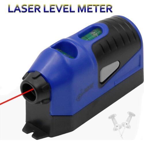 1Pcs Laser Level Mini Vertical Spirit Level Tool Laser Straight Laser Guided Level Line Measurement Gauge Tool Blue/Yellow