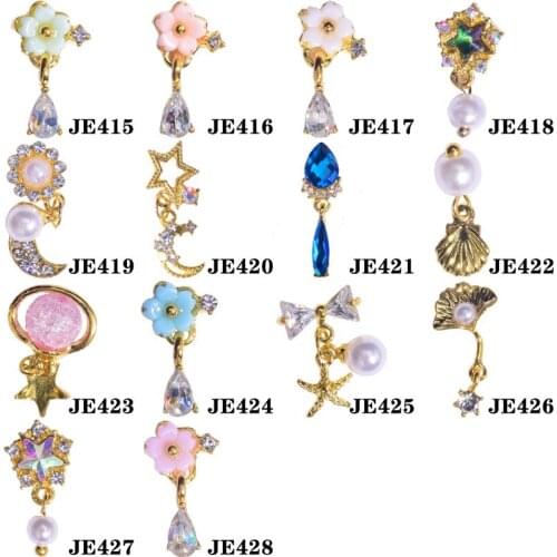 10pcs/Lot Glass Crystals Nail Art Rhinestones For Nail Charms Gems Stones Decoration Craft Jewelry DIY Diamond Pendant JE415-428