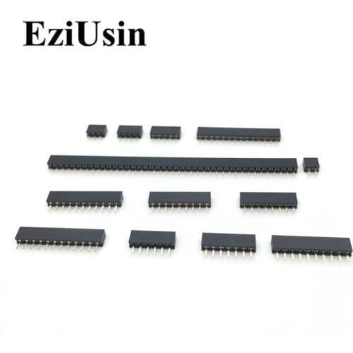 1U 2.0mm Single Row Female 2~40P Breakaway PCB Board Pin Header Connector Strip Pinheader 2/4/6/10/12/14/16/20/40P For Arduino