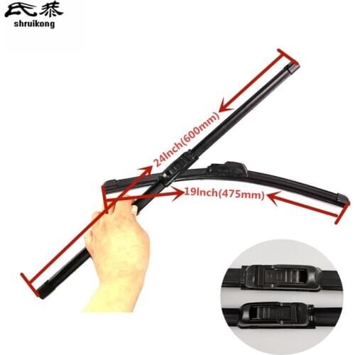 Free shipping 2pcs/lot SG-001 Wiper blades for 1993-2004 OPEL Omega 24"+19" fit standard J hook wiper arms only