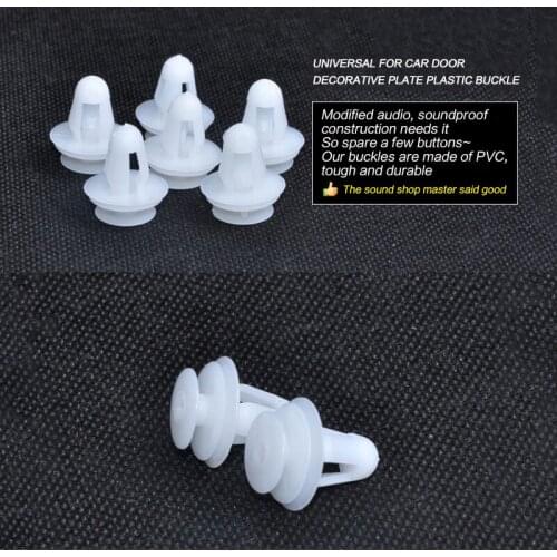 20Pcs Car Door Panel Clips Buckle with Seal Ring for Audio Modification Soundproofing Engineering White Plastic Clips Fasteners