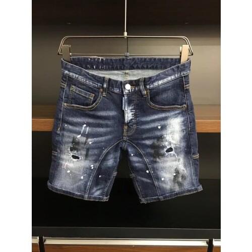 2021 Fashion Trend Dsquared2 Washed, Worn, Holes, Paint Spots Mens Jeans *A399-1
