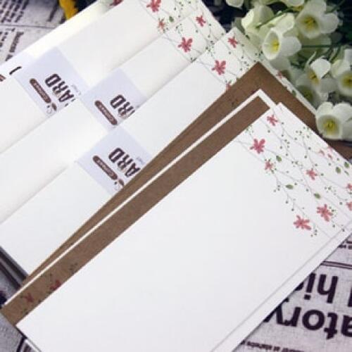 1pcs BZNVN Right Angle Bookmark Spring Warm Floral Blank DIY Card Big Bookmark Message Card 24 sheets