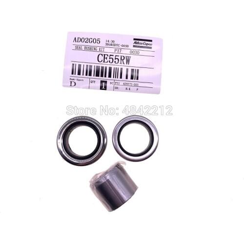 Free shipping 2sets/lot GHH Rand CE55RW airend rebuilding overhaul Repair Kit 2pcs PTFE Oil Seal +1pc Shaft Sleeve