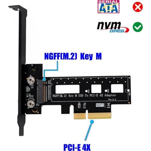 M.2 NGFF PCI-e nvme SSD to PCI Express 3.0 x4 Host Adapter with heatsink