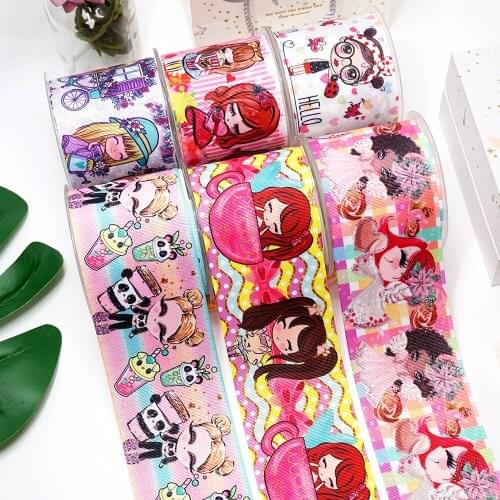 DIY Cartoon Fairy Printed Grosgrain Ribbon For Craft Supplies Sewing Accessories 5 Yards. MR9-25881