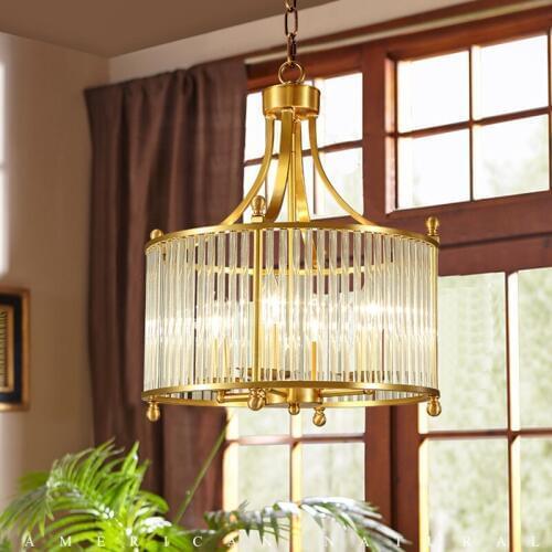 American pendant lamp garden copper living room pendant light LED restaurant warm crystal personality ZA626 ZL156 YM