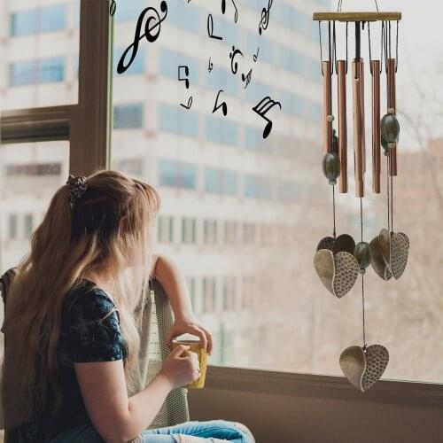 Antique Wind Chimes Heart Decor Windchimes Metal 8 Tubes Hanging Ornament Garden Yard Home Wind Chimes & Hanging Decorations