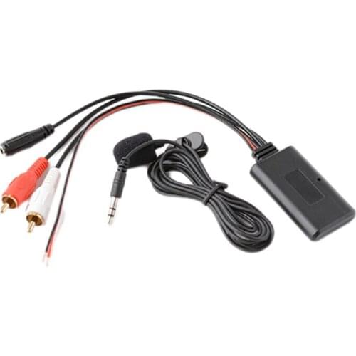 Wireless Car Audio Adapter Bluetooth-compatible Device AUX Handsfree Microphone Stereo-Port with 2RCA AUX-IN Audio Input