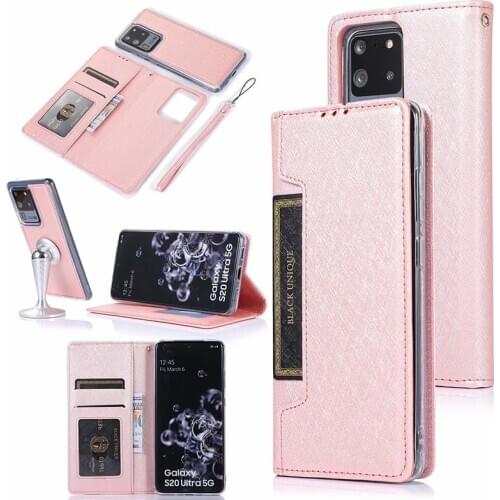 Detachable Magnetic Flip Leather Case For Samsung S20 Ultra Note 10 + 9 8 S10 S9 S8 Plus S7 Edge Wallet Book Phone Case Covers