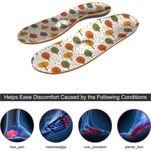 Colorful Tree iFitna Memory Foam Tree Pattern Original length High Arch Support Insoles for Men Women flat feet Orthotic Inserts