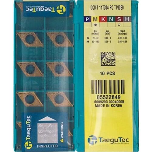 DCMT11T304-PC TT9080 Original Taegutac Carbide Inserts Turning Inserts Lathe Tools 10Pcs/Lot