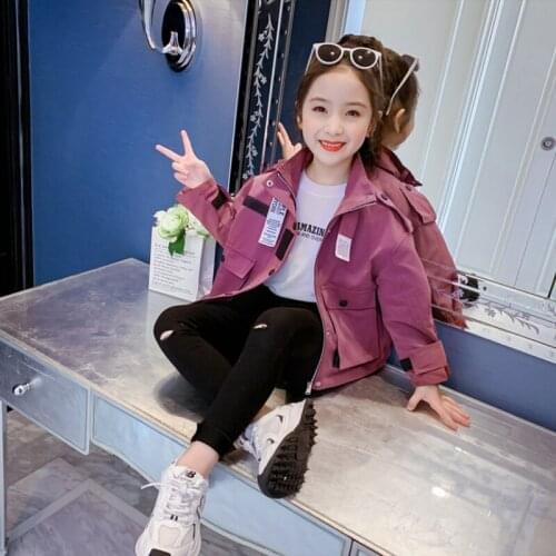 Girls Babys Kids Coat Jacket Outwear 2021 Sweet Spring Autumn Overcoat Top Sport Zipper Princess Toddler Childrens Clothing