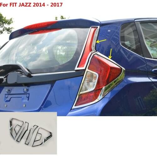 For Honda Fit jazz 2014 2015 2016 2017 car Rear Back Light Lamp Hood Molding Frame Stick Styling accessories Cover Trim hoods