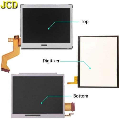 JCD For NDSL Replacement Touch Screen Digitizer Panel & Top Upper / Lower Bottom LCD Display Screen For Nintend DS Lite