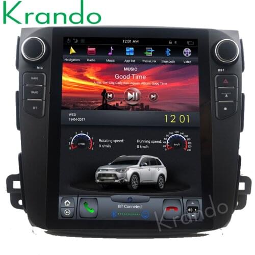 Krando Android 9.0 4G RAM 10.4" Tesla Vertical Screen Car Multimedia Player Audio for Mitsubishi Outlander 2006-2012 Navigation