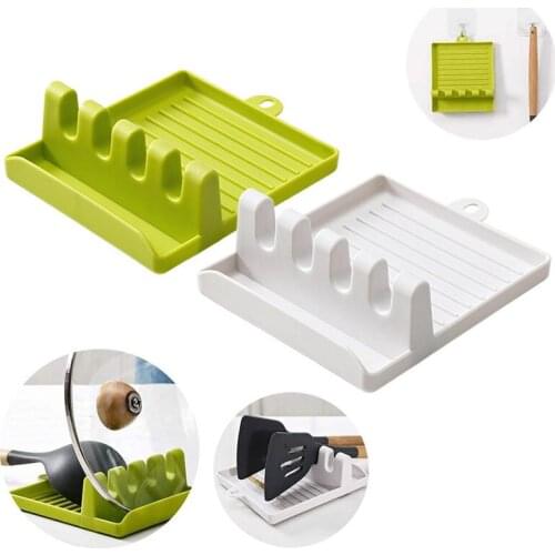 Kitchen Spoon Holders Fork Spatula Rack Shelf Spoon Pot Lid Cover Strainer Rest Chopsticks Holder Non-slip Spoons Pad Utensil