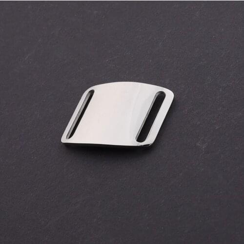 Square Pet ID Record Collar Hanging Tag Stainless Steel MIrror Polish DIY Accessories Wholesale 10pcs