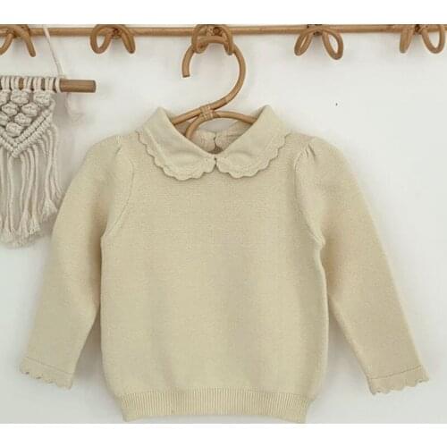 Cute Baby Kids Girls Long Sleeve Pure Color Knit Sweater Autumn Winter Baby Kids Girls Pullover Sweaters Childrens Clothes