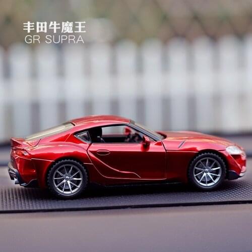 1/32 Toyota Supra Sports Car Simulation Alloy Car Model Children Toy Car Decoration Sound Light Pull Back Diecast Toys for Boys