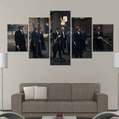 5 Panel Movie Peaky Blinders Modular Wall Art Canvas Posters Pictures HD Prints Paintings Home Decor Living Room Decoration