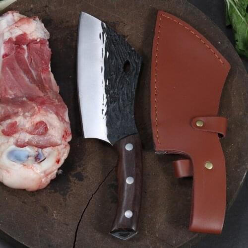 5mm Full Tang Fishing Knife Handmade Butcher & Solid Wood Handle Purpose Outdoor Boning Knives Set for Cutting Meat & Vegetables