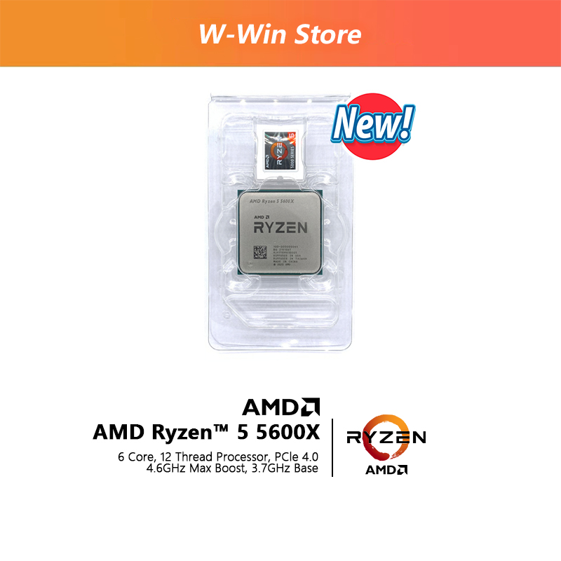 NEW AMD Ryzen 5 5600X R5 5600X 3.7 GHz Six-Core twelve-Thread 65W CPU Processor L3=32M 100-000000065 Socket AM4 no fan
