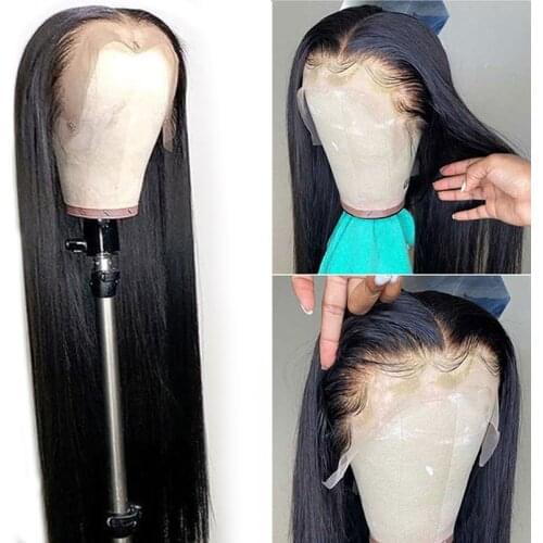 HD Transparent 13*6 Lace Front Human Hair Wigs For Black Women Brazilian 13*4 4*4 5*5 Closure Wigs Straight 28 30 38 40 Inches