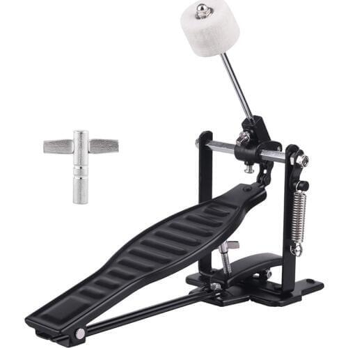 Drums Pedal Black Aluminum Alloy Children Rack Drums Pedal Set with Drum Beater Stick & Drum Key