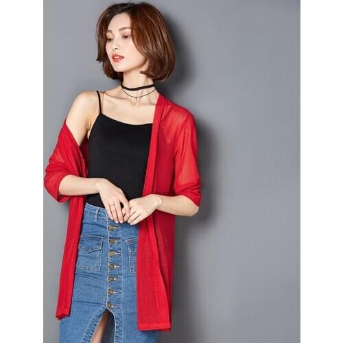 Sexy Boho Blouse Women Sunproof Cardigan Top Mesh Panel Blouse 3/4 Bell Sleeve Loose Streetwear Top Shirt Women Office Clothes
