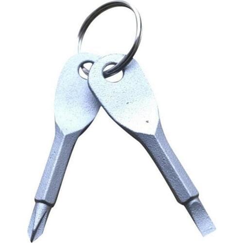 Portable Phillips Slotted Screwdriver Key Ring keyring Hike Outdoor Multi Mini Pocket Repair Tool Gadget Camping Accessories