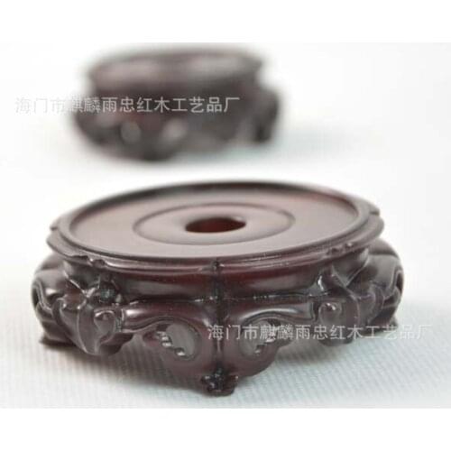 [Rain] big leaf mahogany loyal base of rosewood mahogany wood carving gourd ornaments Man playing walnut delicate little feet