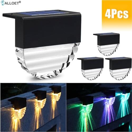 LED Solar Lamp Path Stair Waterproof Wall Light Garden Landscape Step Deck Lights Balcony Fence Solar LED Light Outdoor