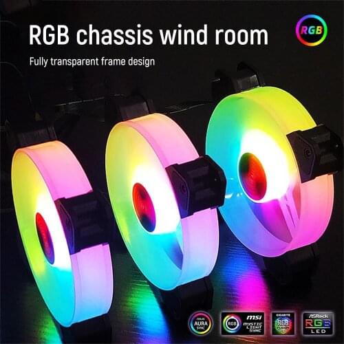 12cm Desktop Computer Cooling Fan Symphony Color Changing Silent Fan Adjust Speed And Brightness PC Fan For Computer Gaming Case