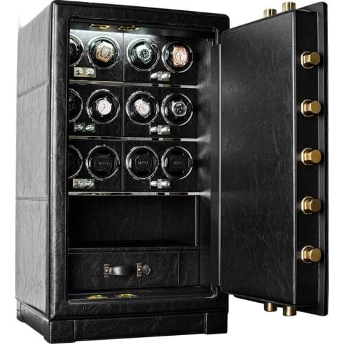 High-end Luxury Watch Winder Anti-theft Safe Fingerprint recognition unlock Anti-theft watch box With TPD 5 mode control