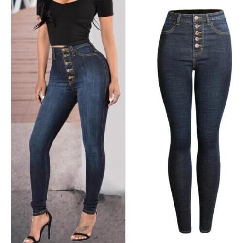 2021 High Waist Jeans For Women Slim Stretch Denim Jean Bodycon Skinny Push Up Jeans Woman Simple Jeans With Small Feet